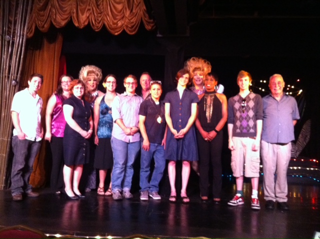 Scholars pose at Turnabout celebration at Darcelle's XV