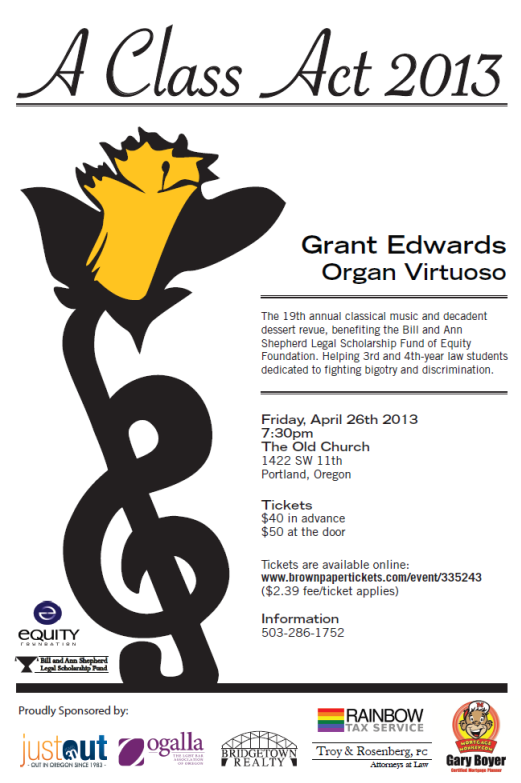 A Class Act to benefit Shepherd Scholarship, April 26